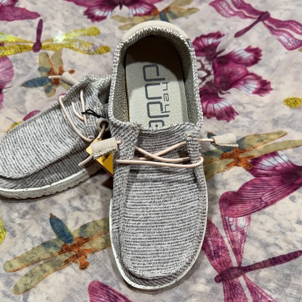 Hey Dude Women's Gray Knit Moccasins - Picture 2 of 7